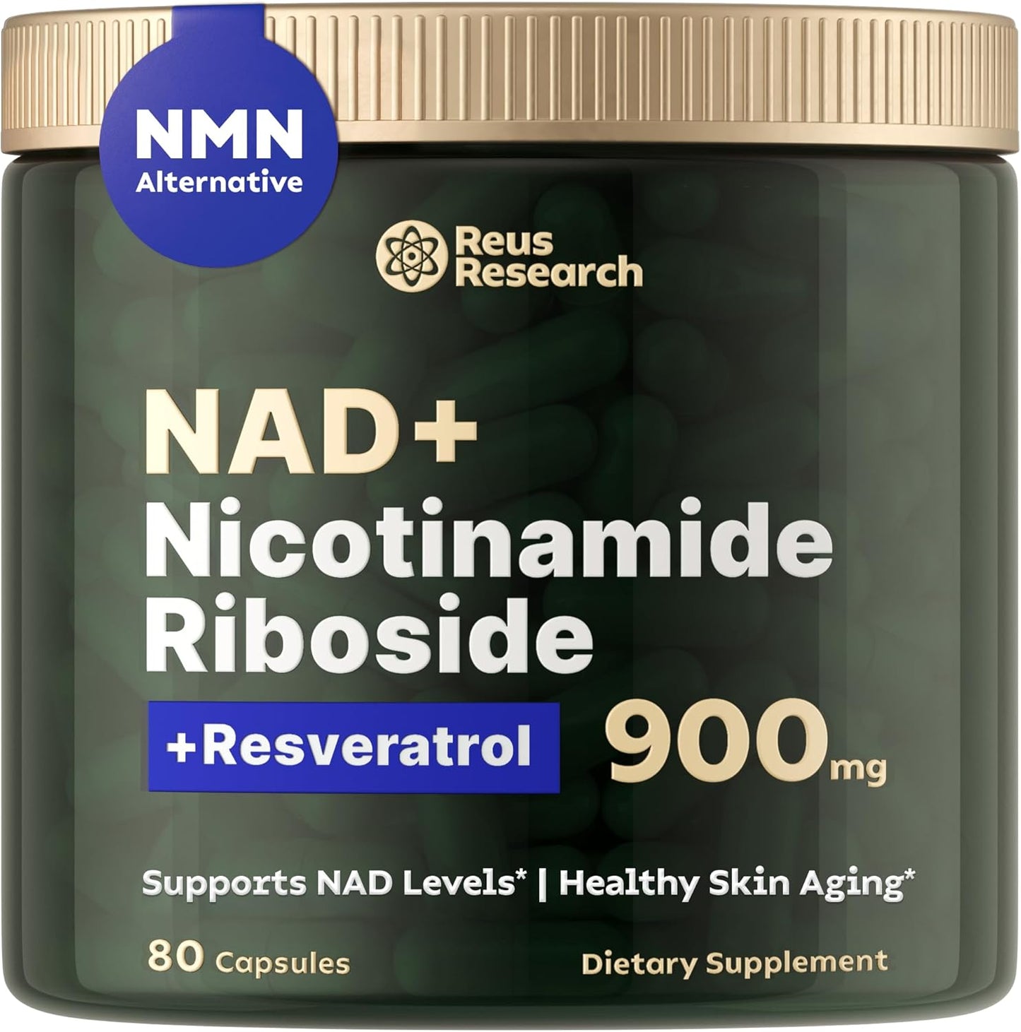 NAD+ Supplement for Skin Aging Support, Energy, Focus